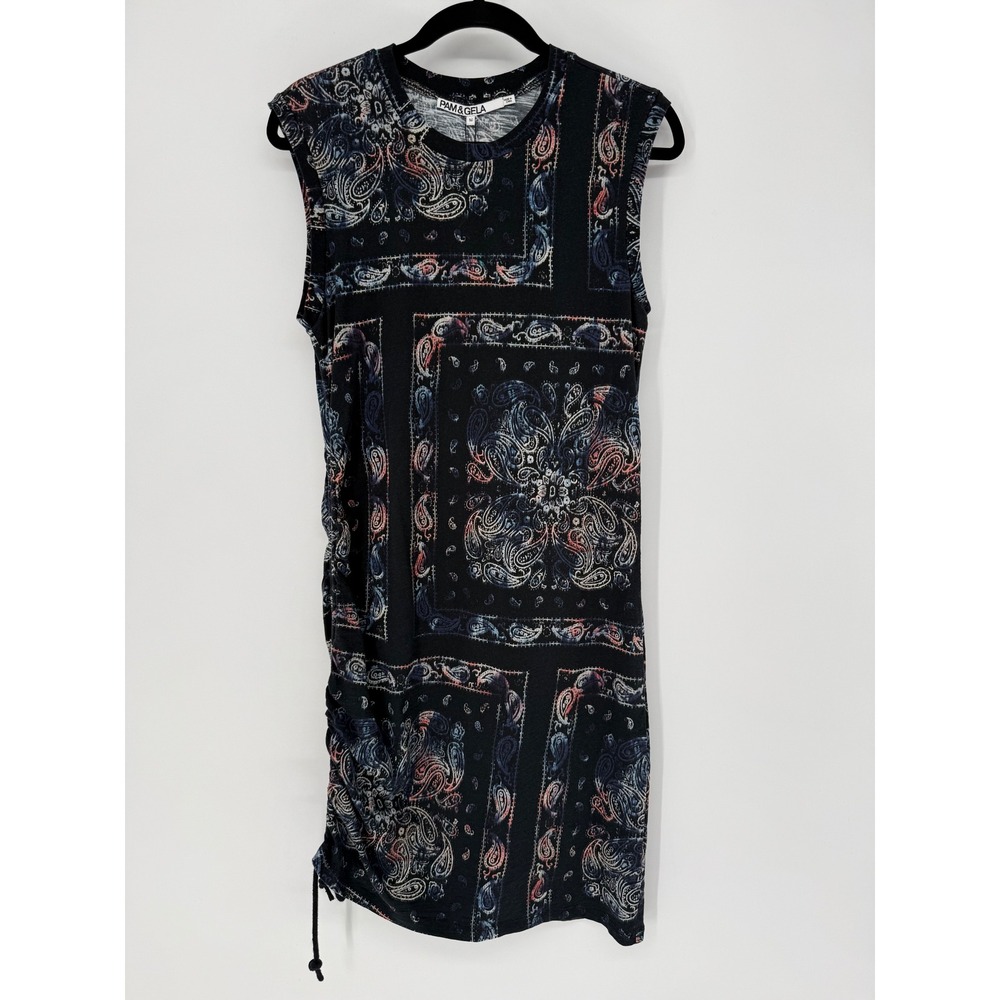 PAM & GELA SLEEVELESS BANDANA PRINT MINI DRESS MEDIUM NWT PAISLEY